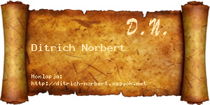 Ditrich Norbert névjegykártya