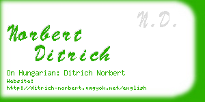 norbert ditrich business card